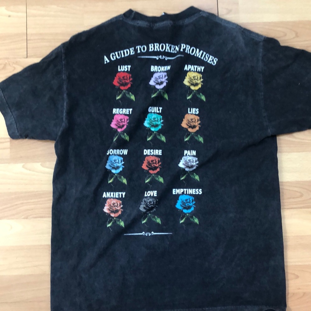 BROKEN PROMISES Black Shirt with Graphic Designs